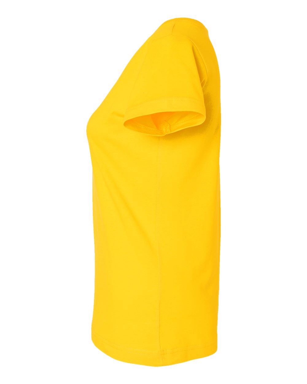 Left View of Yellow Women&#39;s Fine Jersey V-Neck Tee - 3507