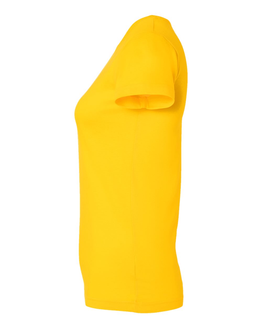 Left View of Yellow Women&#39;s Fitted Fine Jersey Tee - 3616