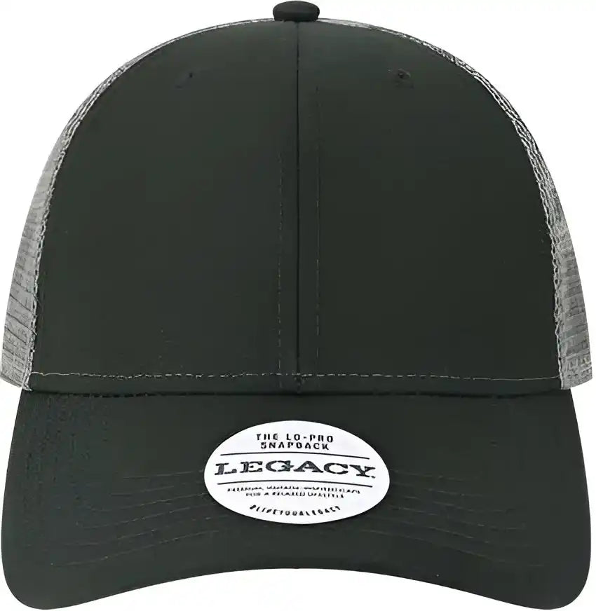 Legacy Lps Lo Pro Snapback Trucker Cap Black Dark Gray / Adjustable