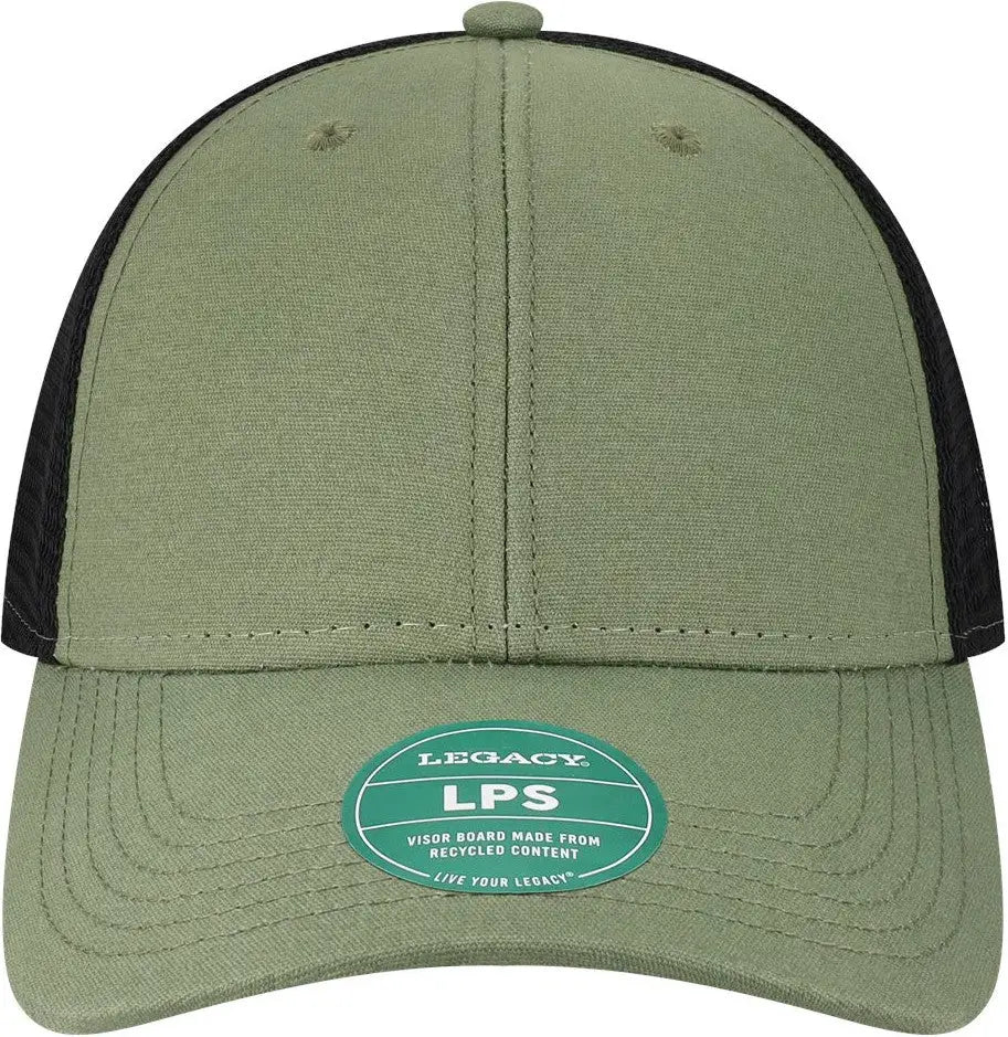Legacy Lps Lo-pro Snapback Trucker Cap - Olive Black