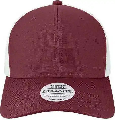 Legacy Mps Mid-pro Snapback Trucker Cap - Maroon White - one Size Fits Most