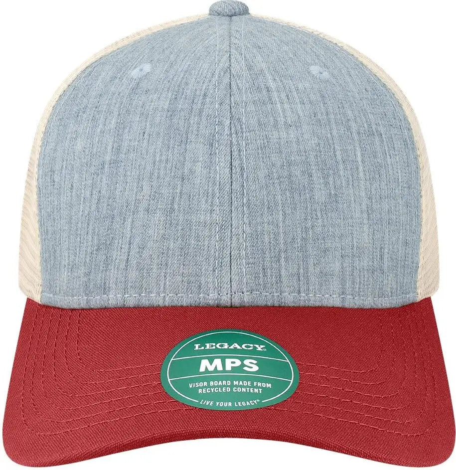 Legacy Mps Mid-pro Snapback Trucker Cap - Melange Light Blue Cardinal Stone - Ice Sand / one Size Fits Most