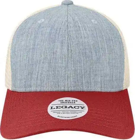 Legacy Mps Mid-pro Snapback Trucker Cap - Melange Light Blue Cardinal Stone - Ice Sand / one Size Fits Most