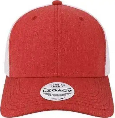 Legacy Mps Mid Pro Snapback Trucker Cap Melange Scarlet White Red / Adjustable