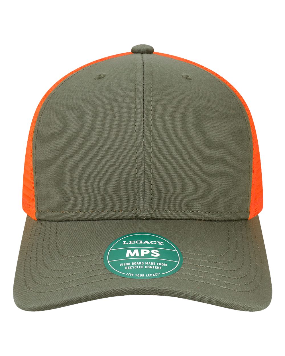 Legacy Mps Mid-pro Snapback Trucker Cap - Olive Blaze Orange