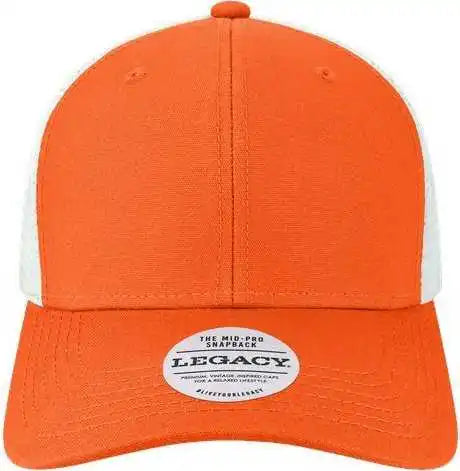 Legacy Mps Mid-pro Snapback Trucker Cap - Orange White - one Size Fits Most