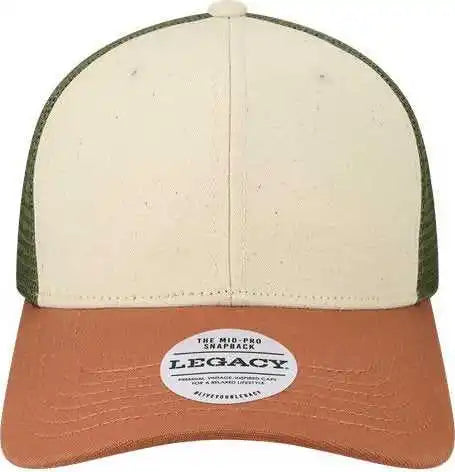 Legacy Mps Mid-pro Snapback Trucker Cap - Stone Bronze Light Olive Green - Sand / one Size Fits Most