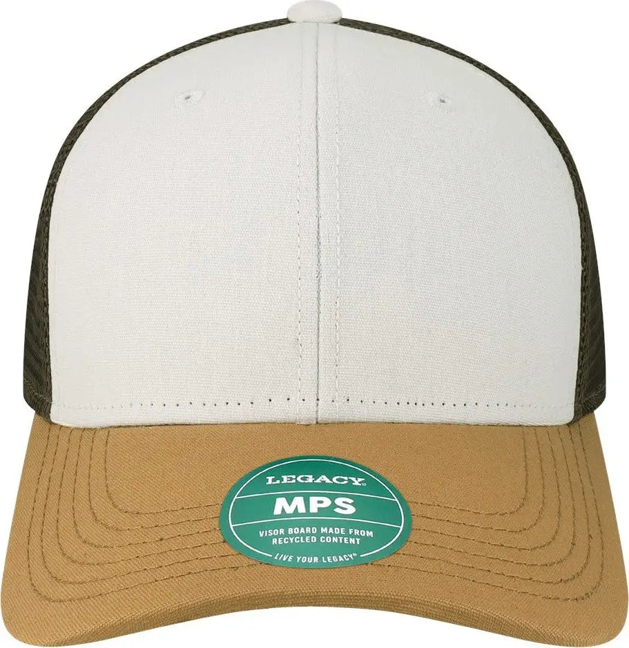 Legacy Mps Mid-pro Snapback Trucker Cap - White Caramel Brown - one Size Fits Most