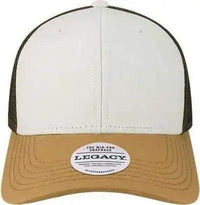 Legacy Mps Mid-pro Snapback Trucker Cap - White Caramel Brown - Adjustable