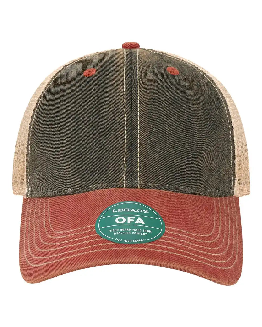 Legacy Ofa Old Favorite Trucker Cap - Black Cardinal Khaki - Black/ Cardinal/ / Adjustable
