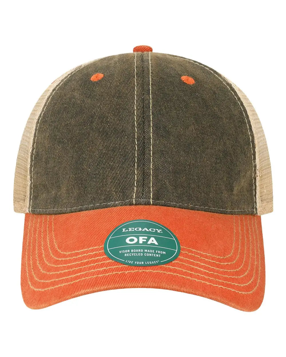 Legacy Ofa Old Favorite Trucker Cap - Black Orange Khaki - one Size Fits Most