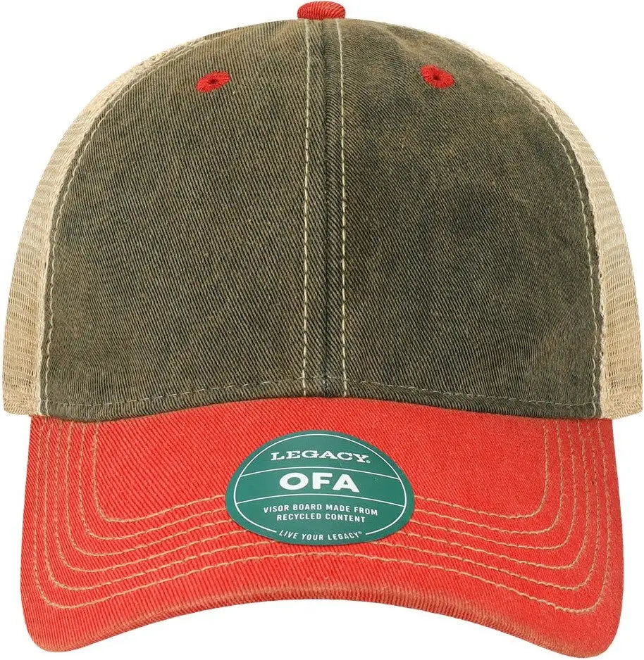 Legacy Ofa Old Favorite Trucker Cap - Black Scarlet Red Khaki - one Size Fits Most