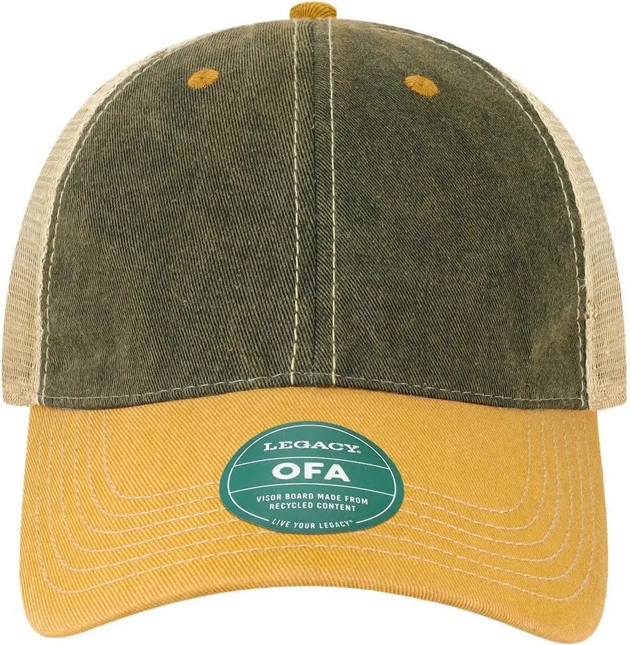 Legacy Ofa Old Favorite Trucker Cap - Black Yellow Khaki - one Size Fits Most