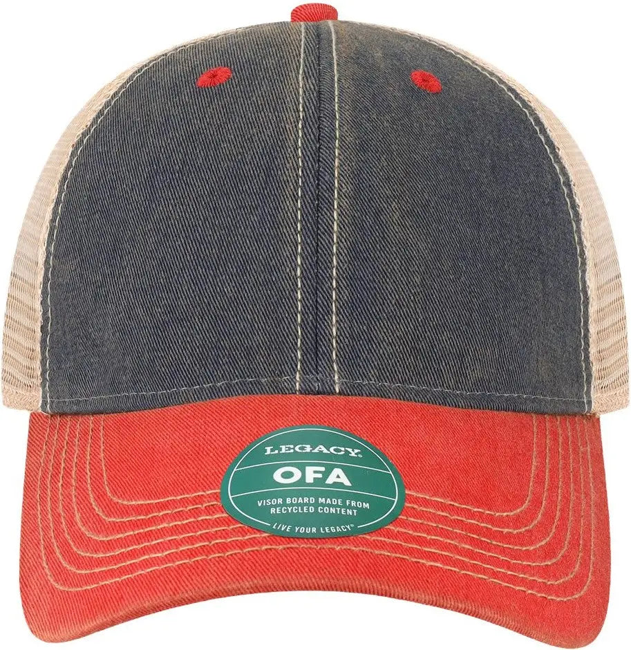 Legacy Ofa Old Favorite Trucker Cap - Navy Scarlet Red Khaki