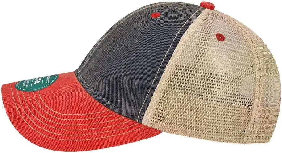 Legacy Ofa Old Favorite Trucker Cap - Navy Scarlet Red Khaki - one Size Fits Most
