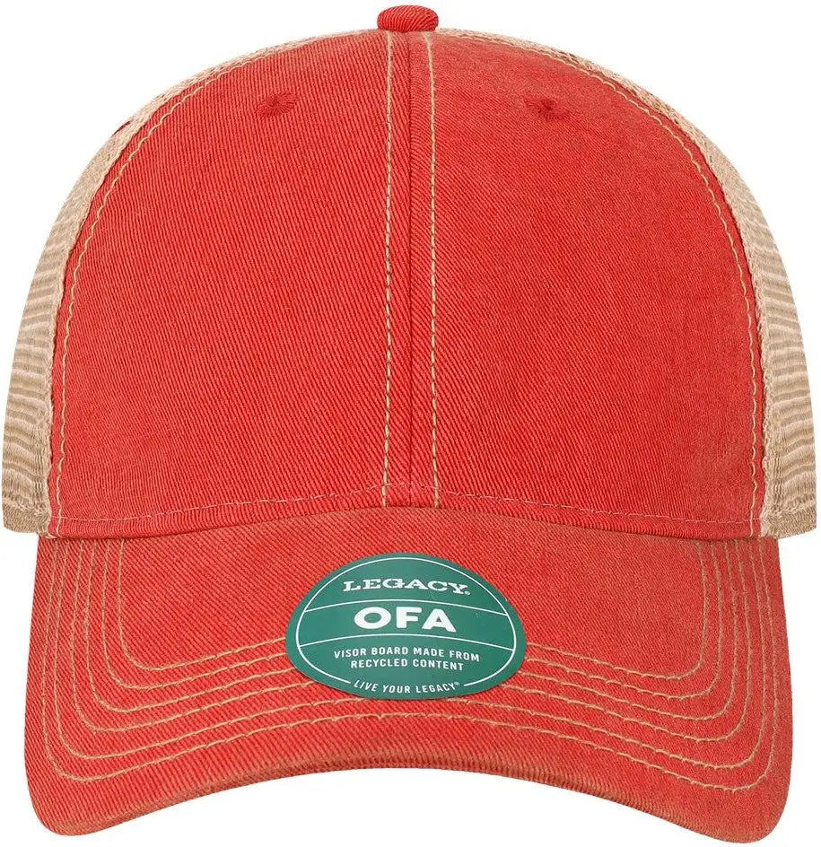 Legacy Ofa Old Favorite Trucker Cap - Scarlet Red Khaki