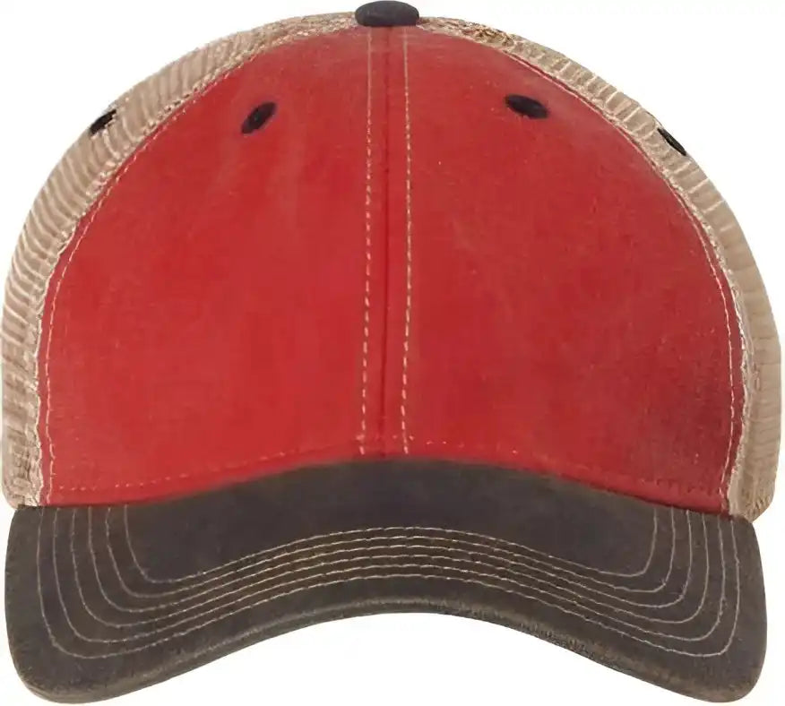 Legacy Ofa Old Favorite Trucker Cap Scarlet Red Navy Khaki / 6 5/8’’ 7 3/8’’