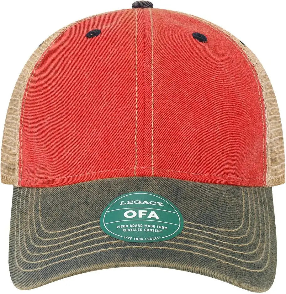 Legacy Ofa Old Favorite Trucker Cap - Scarlet Red Navy Khaki