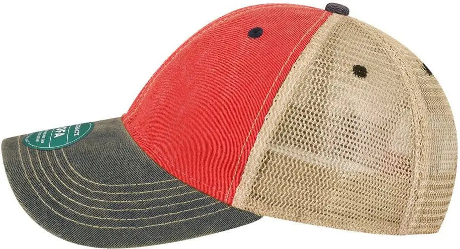 Legacy Ofa Old Favorite Trucker Cap - Scarlet Red Navy Khaki