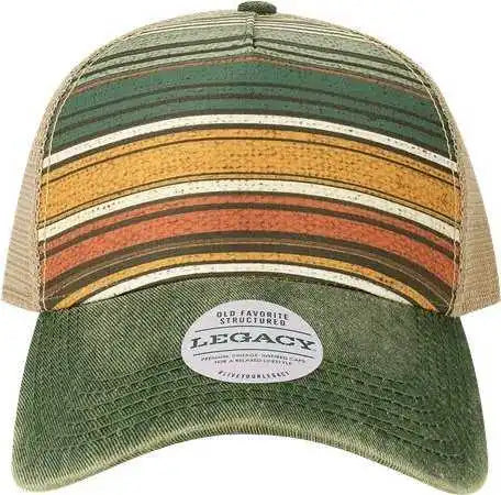 Legacy Ofafp Old Favorite Five-panel Trucker Cap - Green Stripe - one Size Fits Most