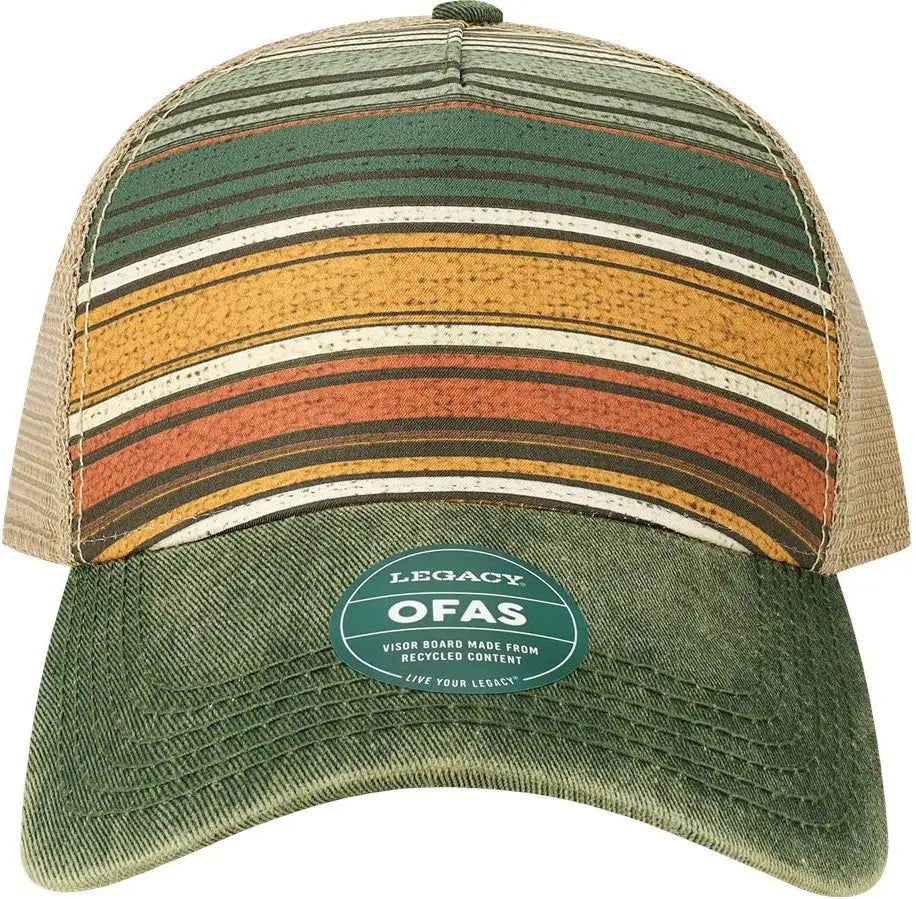 Legacy Ofafp Old Favorite Five-panel Trucker Cap - Green Stripe - one Size Fits Most