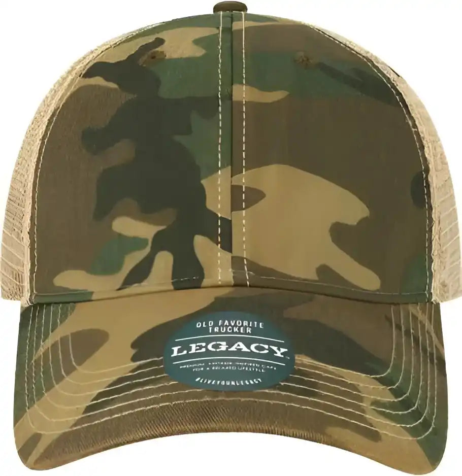 Legacy Ofay Youth Old Favorite Trucker Cap - Army Camo Khaki - Olive / one Size Fits Most