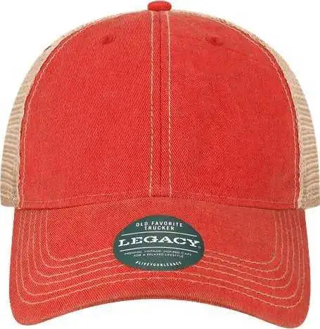 Legacy Ofay Youth Old Favorite Trucker Cap - Scarlet Red Khaki - one Size Fits Most