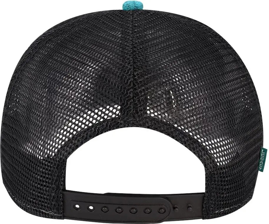 Legacy Roadie Five-panel Trucker Cap - Aqua Aztec Black