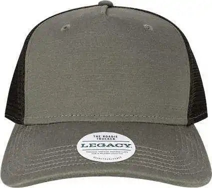 Legacy Roadie Five-panel Trucker Cap - Charcoal Slub Black - Dark Gray / Adjustable