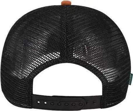 Legacy Roadie Five-panel Trucker Cap - Copper Slub Black - Tan / Adjustable