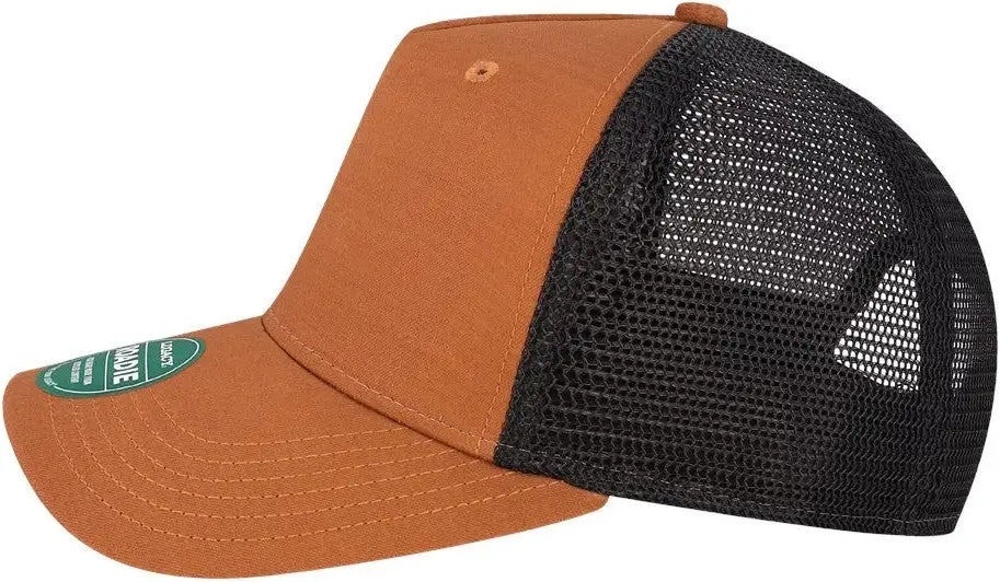 Legacy Roadie Five-panel Trucker Cap - Copper Slub Black - Tan / one Size Fits Most