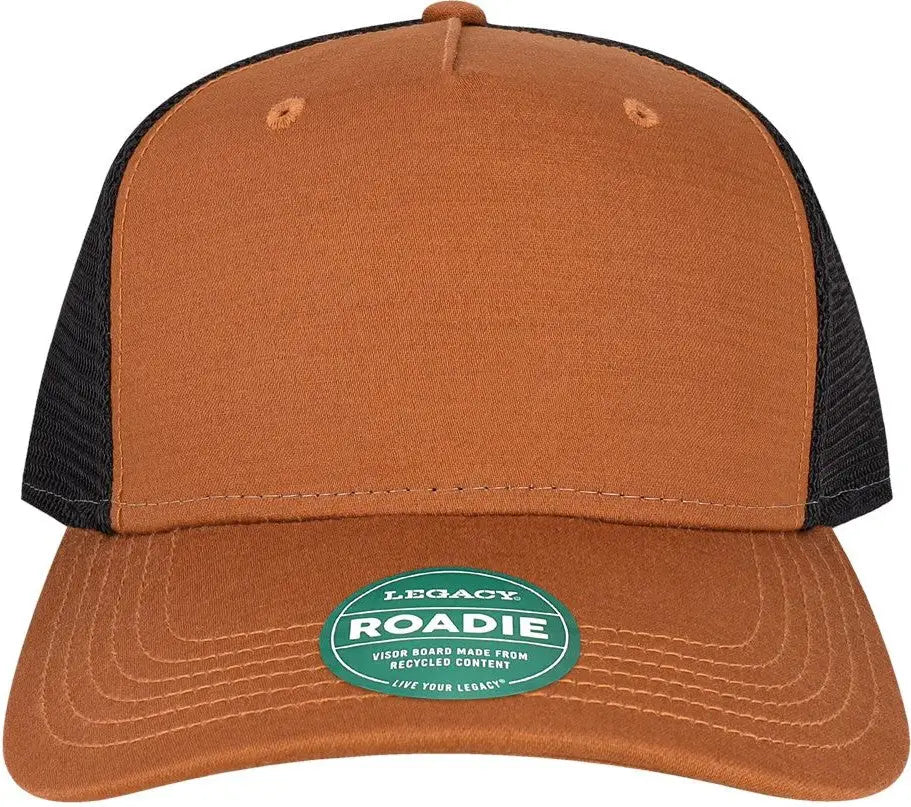 Legacy Roadie Five-panel Trucker Cap - Copper Slub Black - Tan / one Size Fits Most
