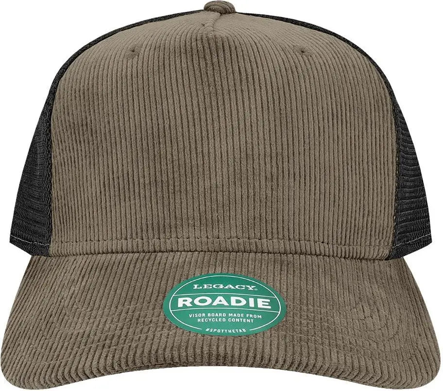 Legacy Roadie Five-panel Trucker Cap - Dark Grey Corduroy Black - Gray / one Size Fits Most