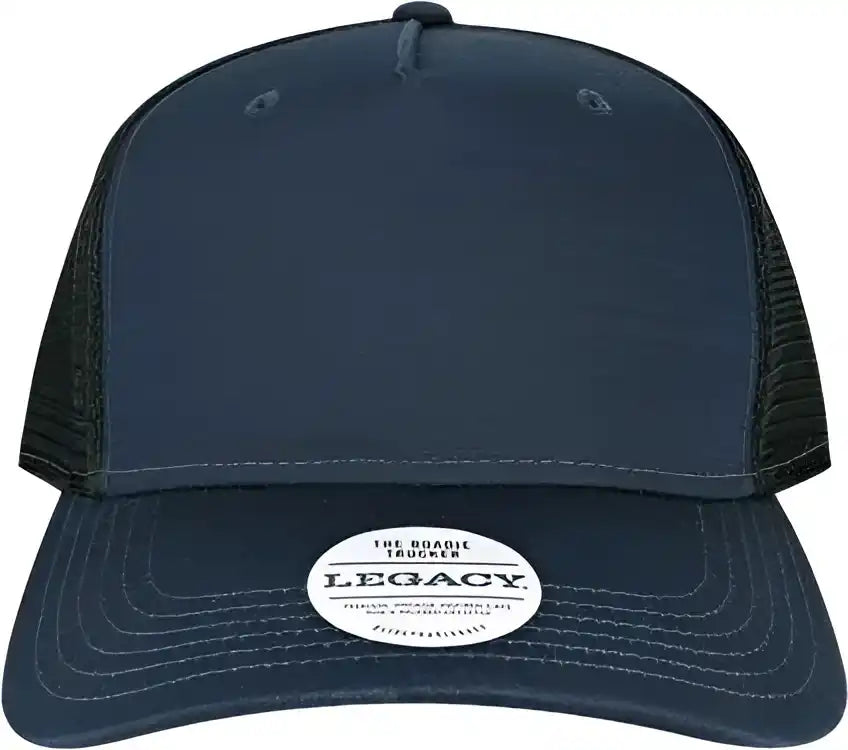 Legacy Roadie Five-panel Trucker Cap - Navy Slub Black - Adjustable