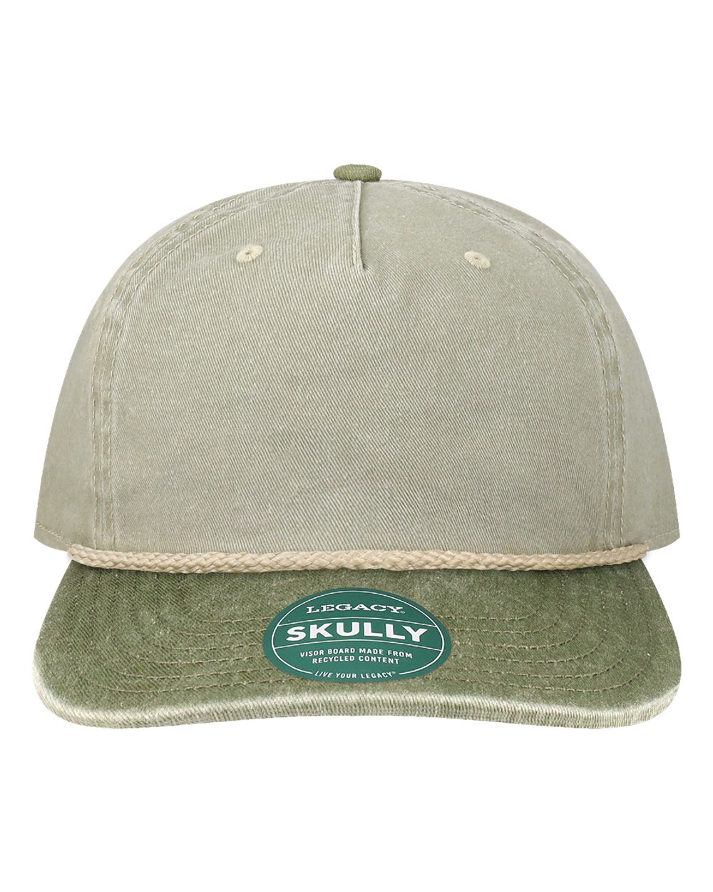 Legacy Skully Cap - Pebble Olive Green-off White