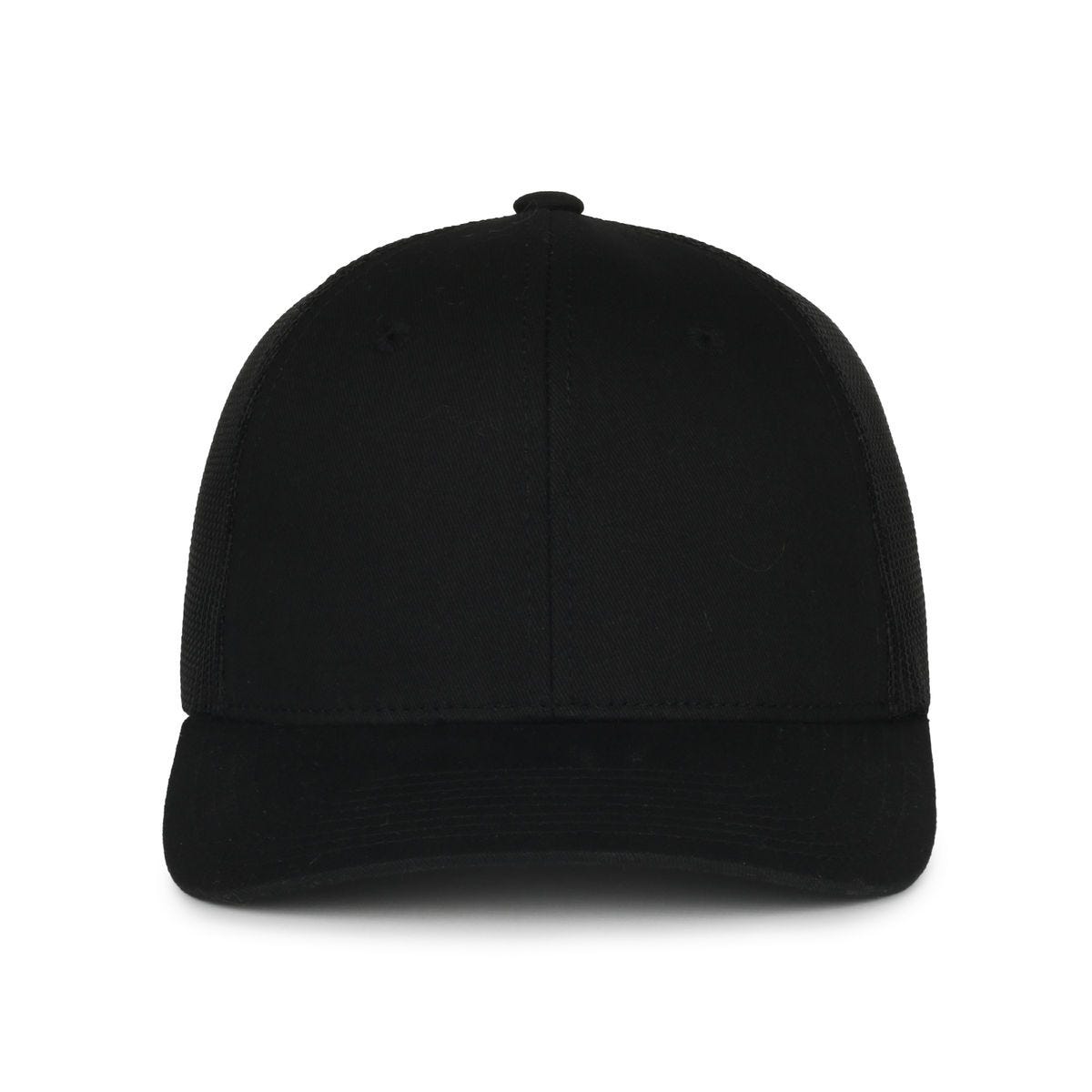 Legendary Headwear LEGEND-91 Structured Mesh Back Trucker Cap - Black/Black