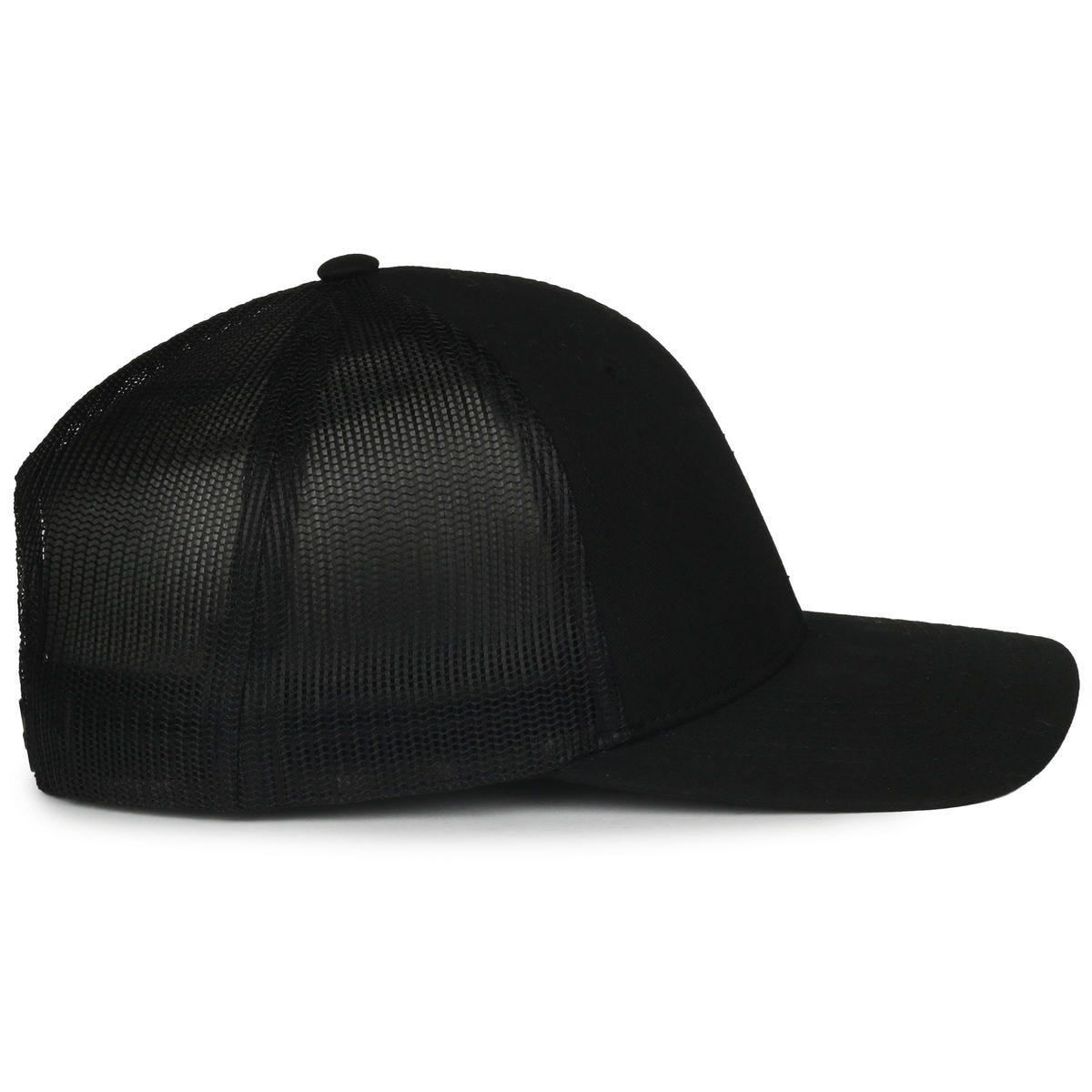 Legendary Headwear LEGEND-91 Structured Mesh Back Trucker Cap - Black/Black