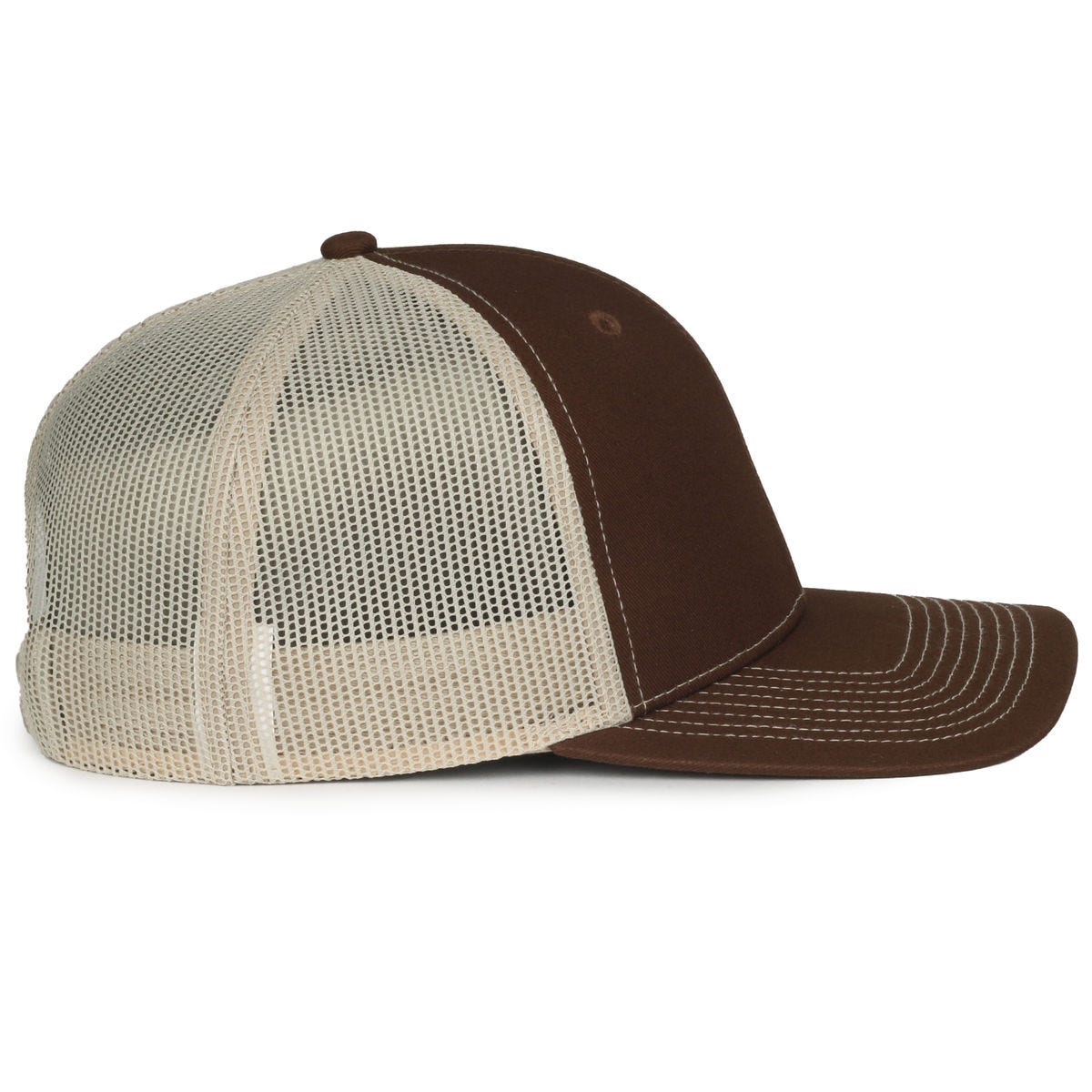 Legendary Headwear LEGEND-91 Structured Mesh Back Trucker Cap - Brown/Khaki