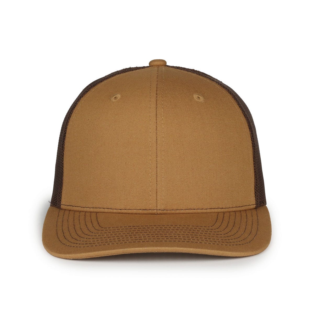 Legendary Headwear LEGEND-91 Structured Mesh Back Trucker Cap - Old Gold/Brown
