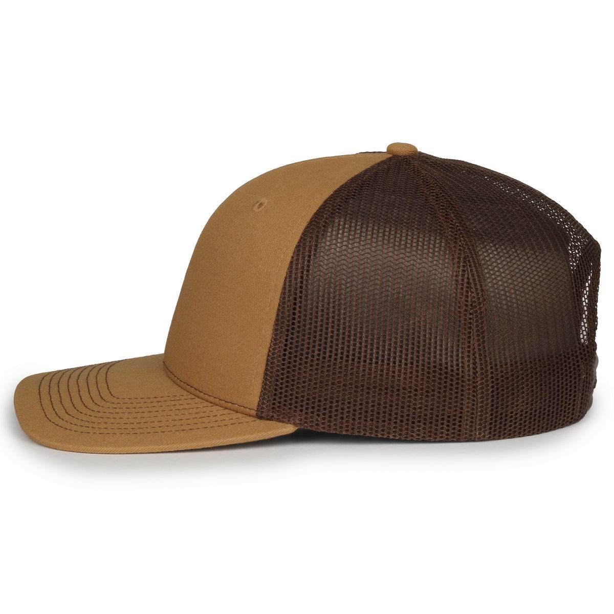 Legendary Headwear LEGEND-91 Structured Mesh Back Trucker Cap - Old Gold/Brown