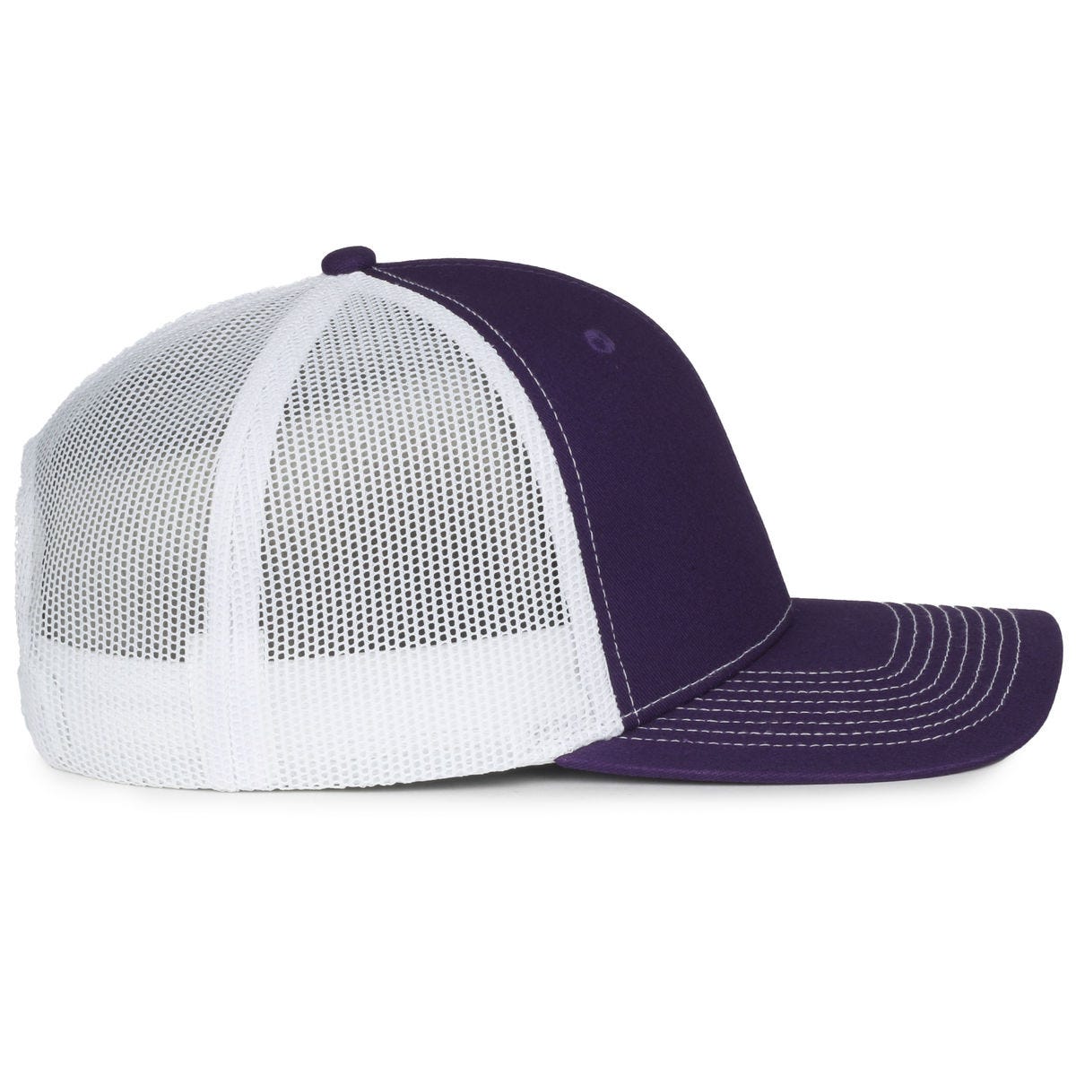 Legendary Headwear LEGEND-91 Structured Mesh Back Trucker Cap - Purple/White