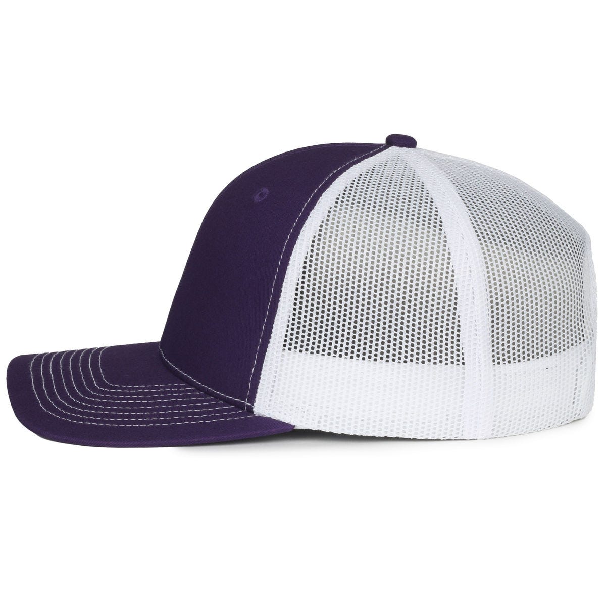 Legendary Headwear LEGEND-91 Structured Mesh Back Trucker Cap - Purple/White