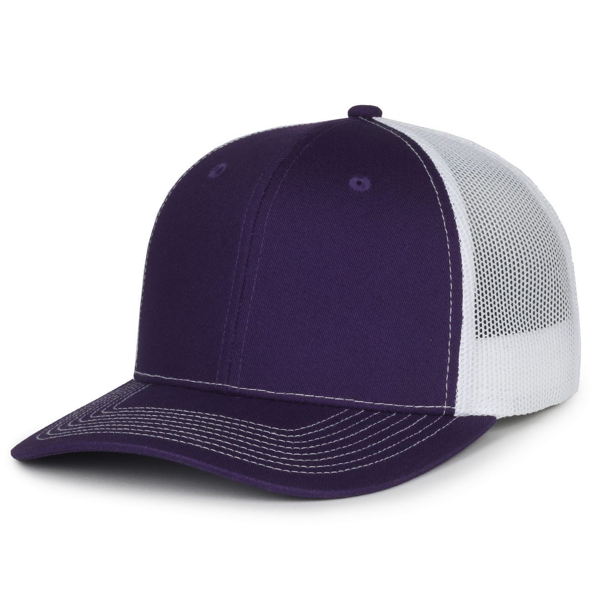 Legendary Headwear LEGEND-91 Structured Mesh Back Trucker Cap - Purple/White