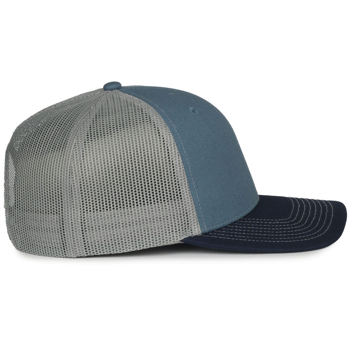 Legendary Headwear LEGEND-91 Structured Mesh Back Trucker Cap - Slate Blue/Grey/Navy