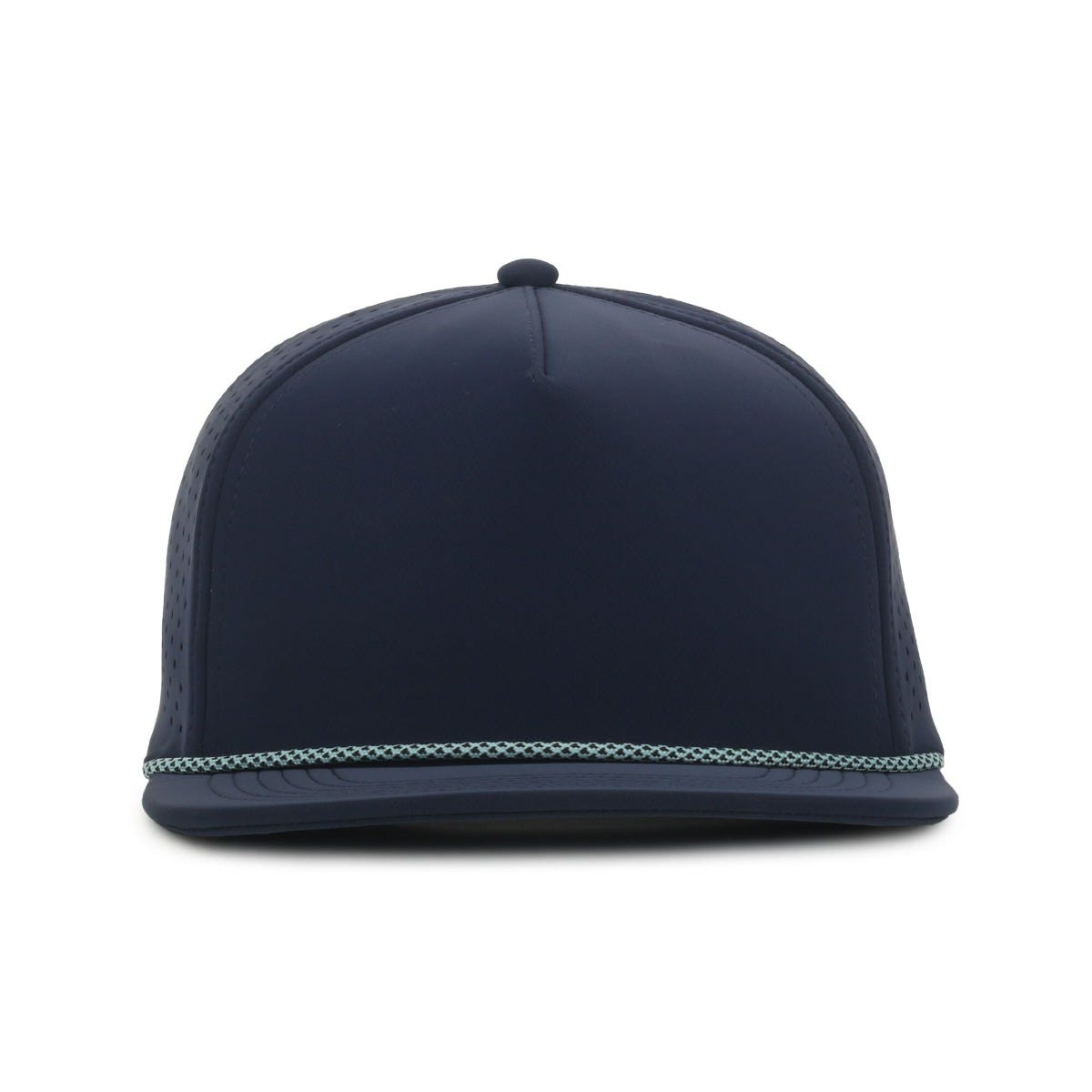 Legendary Headwear Altura Perforated Flat Visor Snapback Cap - Navy/light Blue Black Cord