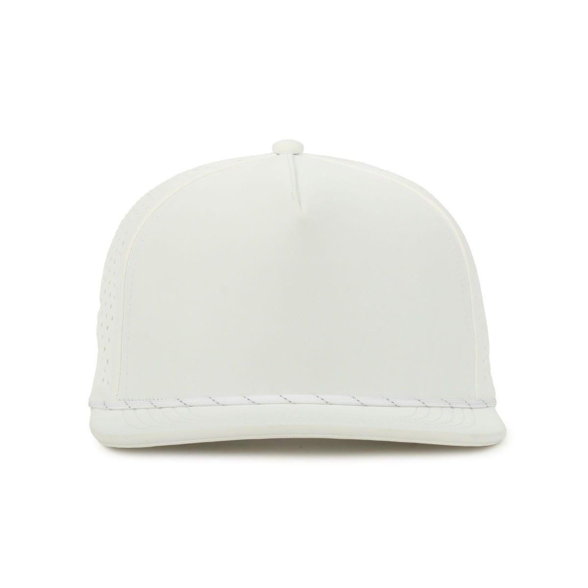 Legendary Headwear Altura Perforated Flat Visor Snapback Cap - White/white Light Grey Cord