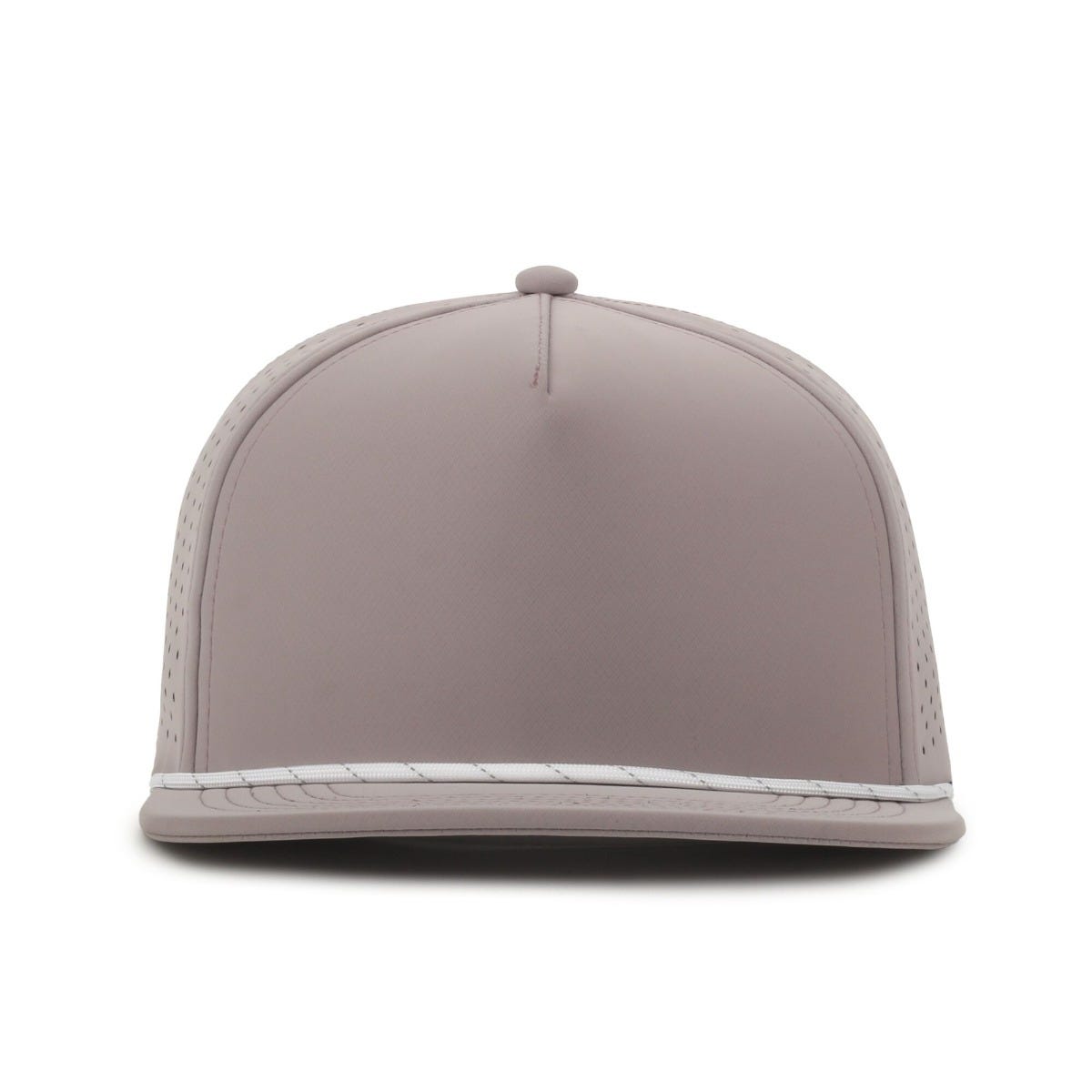 Legendary Headwear Altura Perforated Flat Visor Snapback Cap - Rich Taupe/white Light Grey Cord