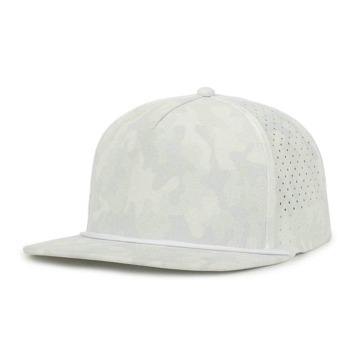 Legendary Headwear Altura Perforated Flat Visor Snapback Cap - White Camo