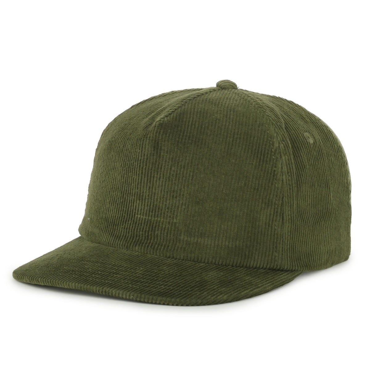 Legendary Headwear Benton Unstructured Flat Visor Snapback Cap - Corduroy Olive