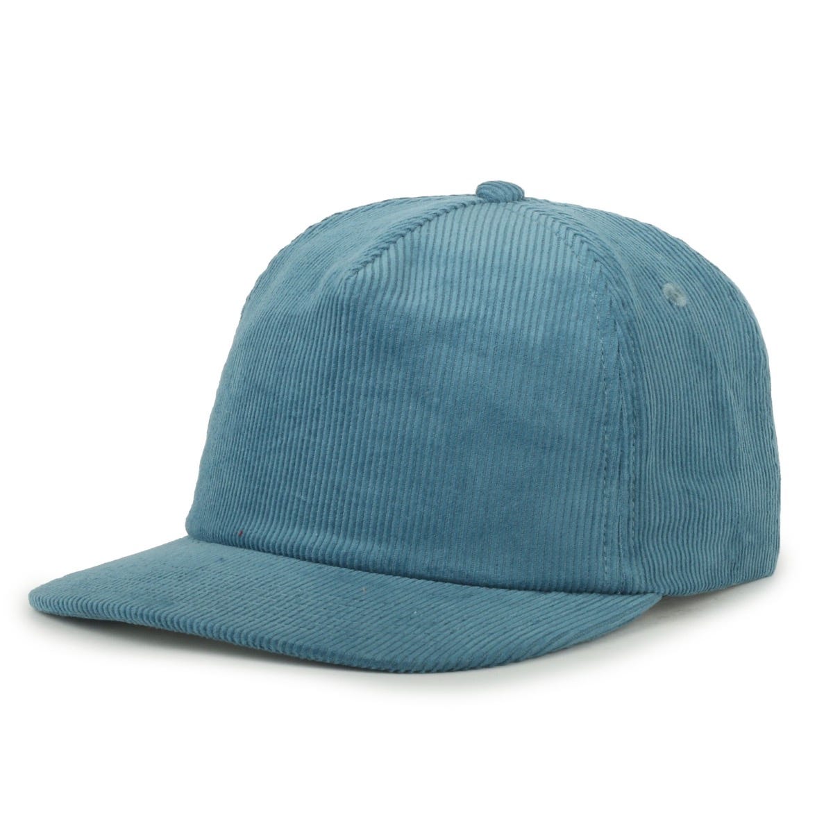 Legendary Headwear Benton Unstructured Flat Visor Snapback Cap - Corduroy Slate Blue